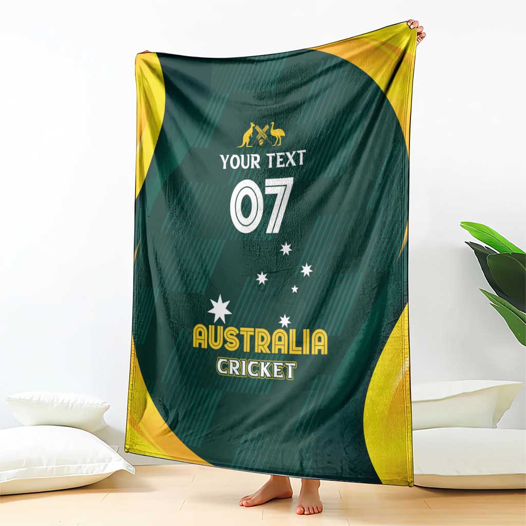 Australia Cricket Custom Blanket GO Aussie - Modern Motif