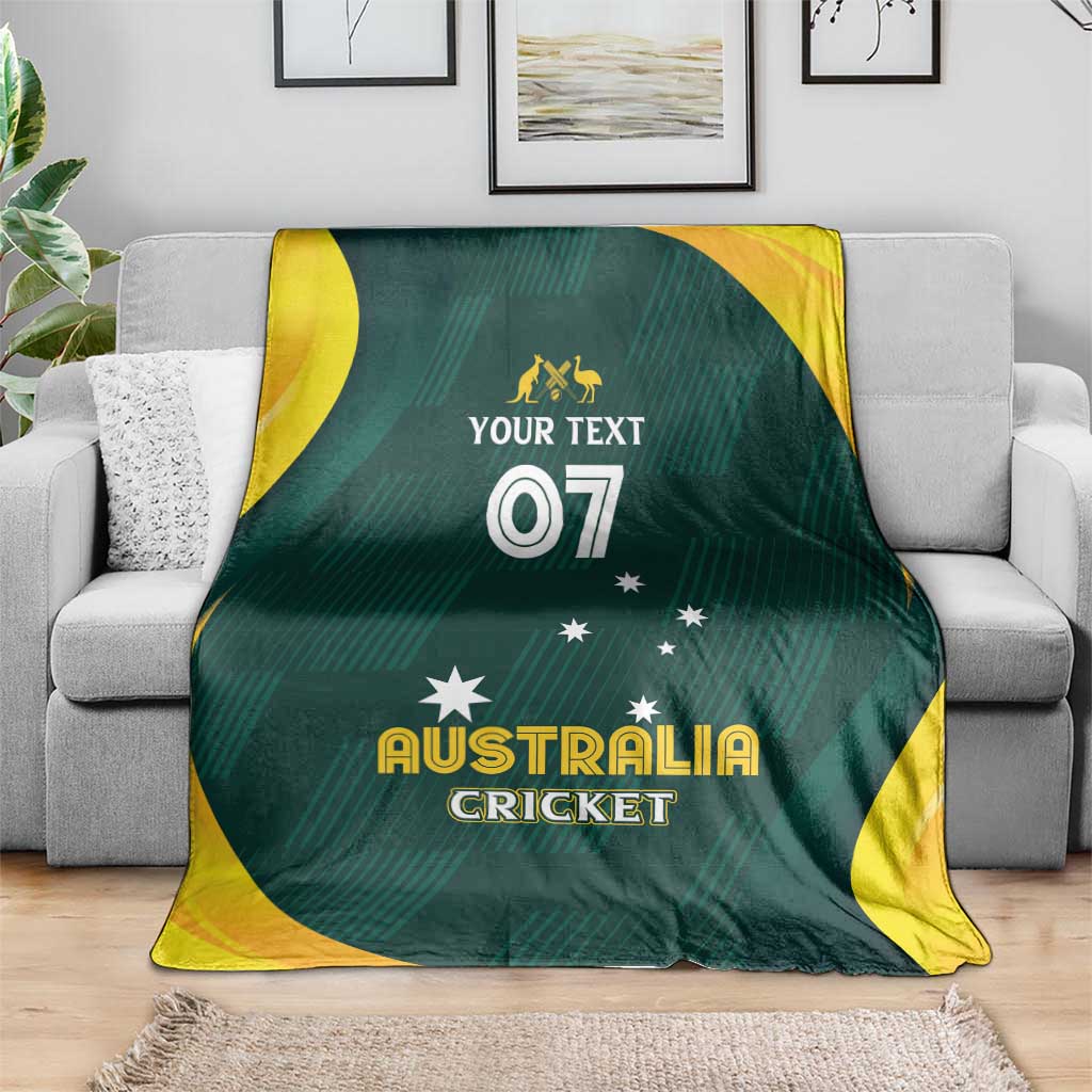 Australia Cricket Custom Blanket GO Aussie - Modern Motif