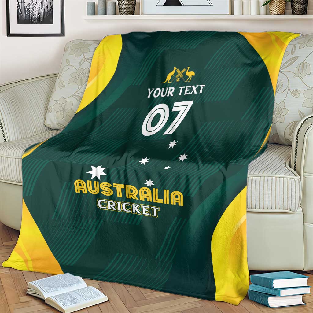 Australia Cricket Custom Blanket GO Aussie - Modern Motif