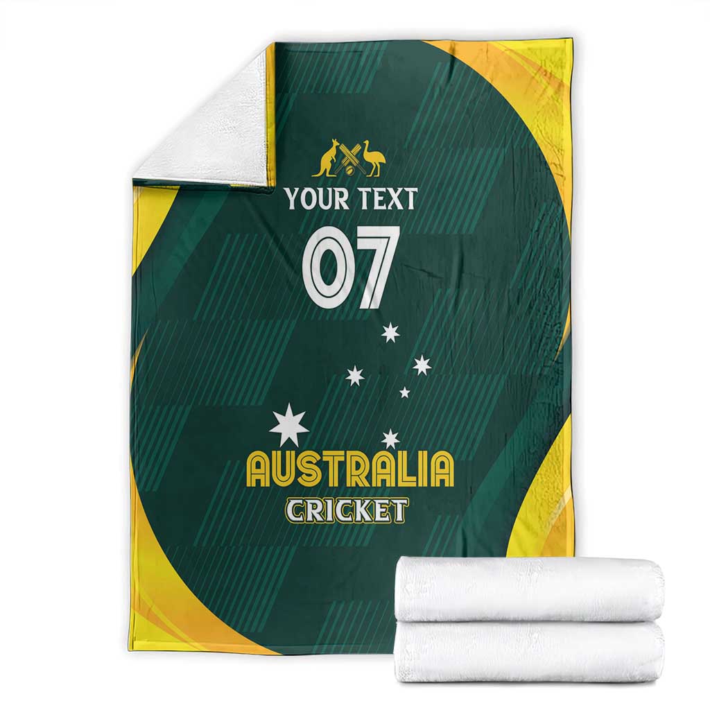 Australia Cricket Custom Blanket GO Aussie - Modern Motif