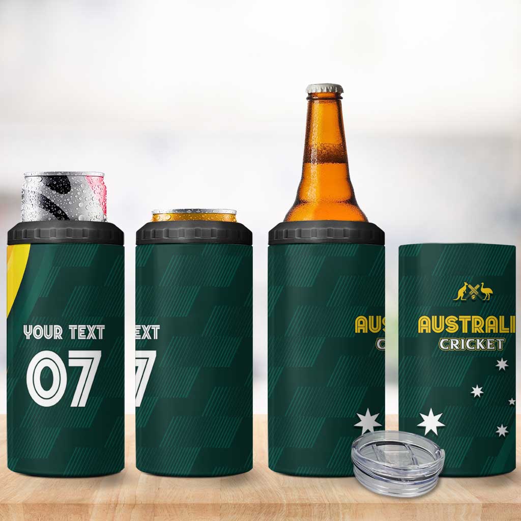 Australia Cricket Custom 4 in 1 Can Cooler Tumbler GO Aussie - Modern Motif