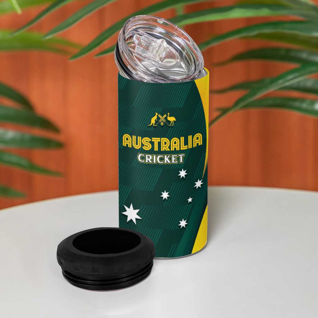 Australia Cricket Custom 4 in 1 Can Cooler Tumbler GO Aussie - Modern Motif