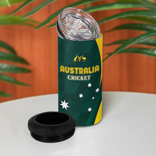 Australia Cricket Custom 4 in 1 Can Cooler Tumbler GO Aussie - Modern Motif
