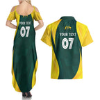 Australia Cricket Custom Couples Matching Summer Maxi Dress and Hawaiian Shirt GO Aussie - Modern Motif
