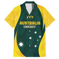 Australia Cricket Custom Family Matching Off The Shoulder Long Sleeve Dress and Hawaiian Shirt GO Aussie - Modern Motif