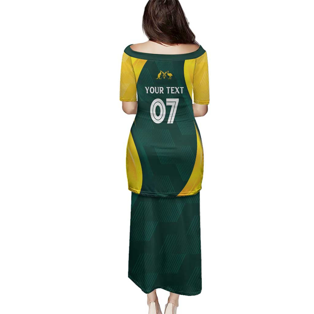 Australia Cricket Custom Family Matching Puletasi and Hawaiian Shirt GO Aussie - Modern Motif