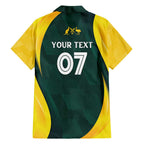 Australia Cricket Custom Family Matching Short Sleeve Bodycon Dress and Hawaiian Shirt GO Aussie - Modern Motif