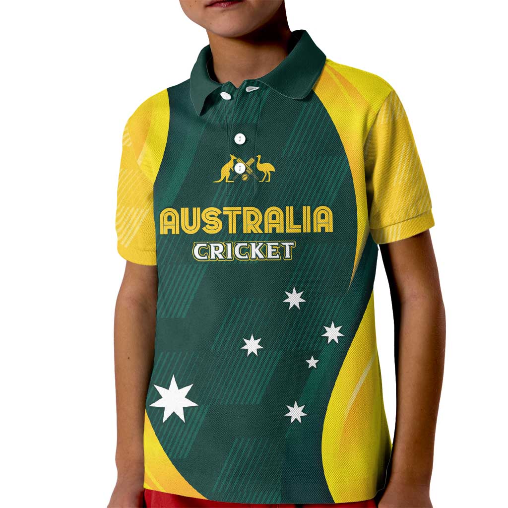 Australia Cricket Custom Kid Polo Shirt GO Aussie - Modern Motif