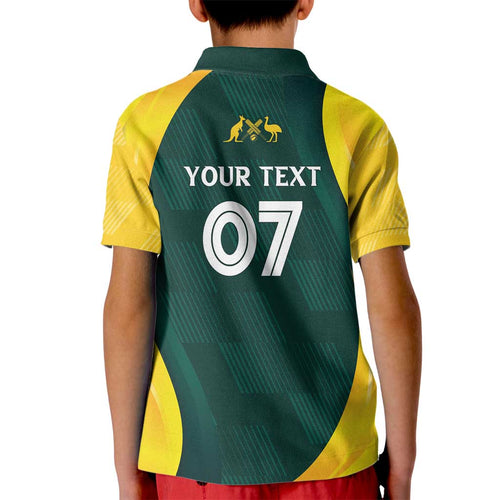 Australia Cricket Custom Kid Polo Shirt GO Aussie - Modern Motif