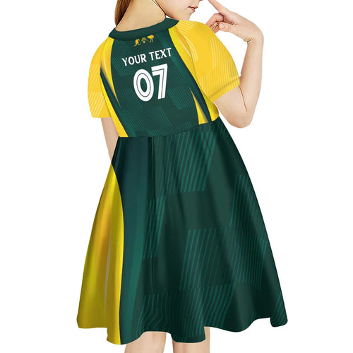 Australia Cricket Custom Kid Short Sleeve Dress GO Aussie - Modern Motif