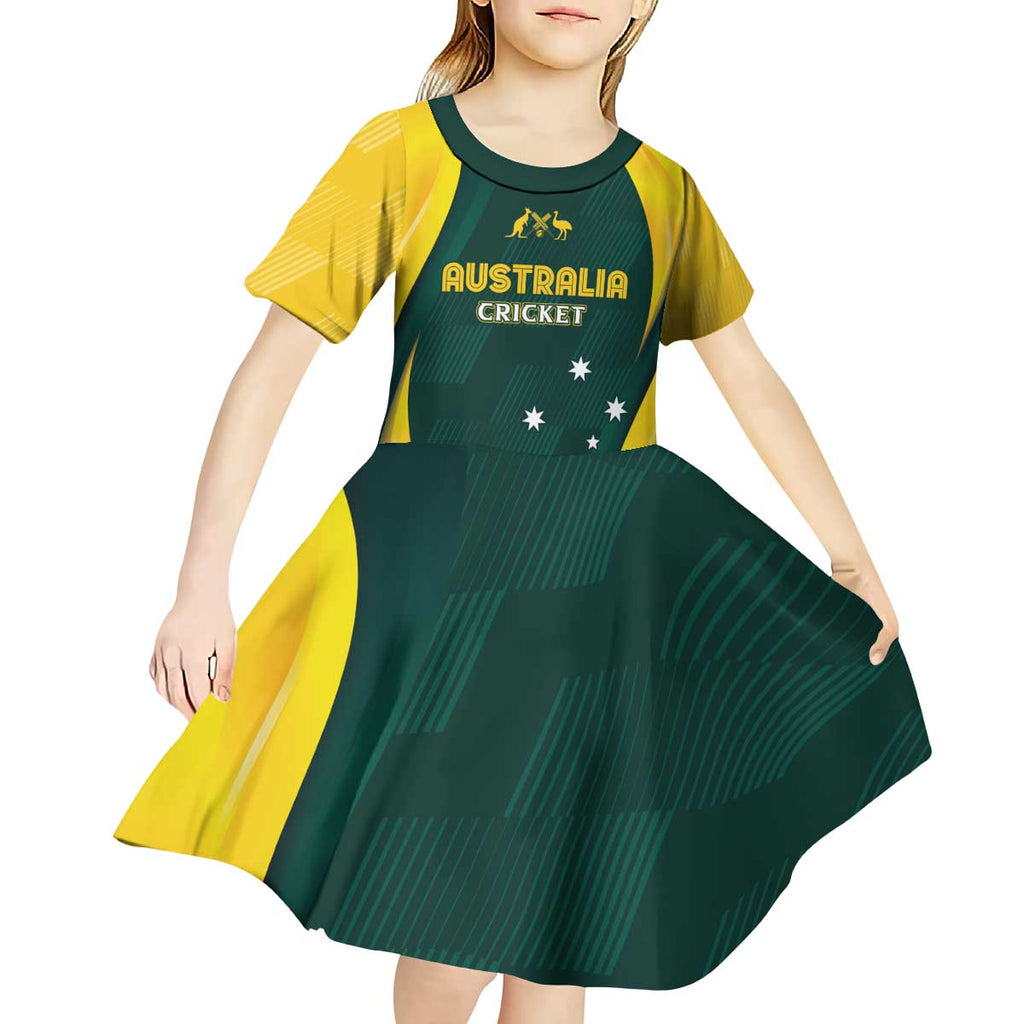 Australia Cricket Custom Kid Short Sleeve Dress GO Aussie - Modern Motif