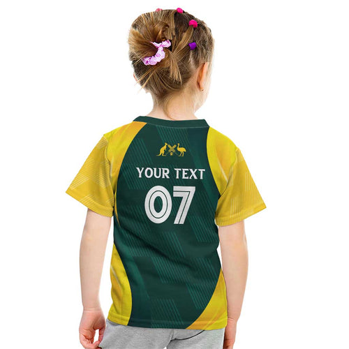 Australia Cricket Custom Kid T Shirt GO Aussie - Modern Motif
