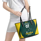 Australia Cricket Custom Leather Tote Bag GO Aussie - Modern Motif