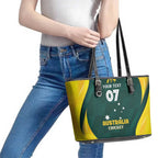Australia Cricket Custom Leather Tote Bag GO Aussie - Modern Motif