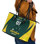 Australia Cricket Custom Leather Tote Bag GO Aussie - Modern Motif