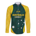 Australia Cricket Custom Long Sleeve Button Shirt GO Aussie - Modern Motif