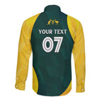 Australia Cricket Custom Long Sleeve Button Shirt GO Aussie - Modern Motif