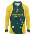Australia Cricket Custom Long Sleeve Polo Shirt GO Aussie - Modern Motif