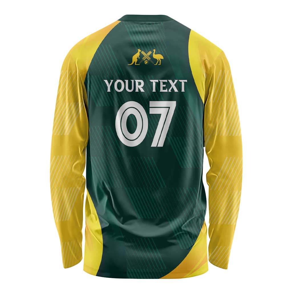 Australia Cricket Custom Long Sleeve Shirt GO Aussie - Modern Motif