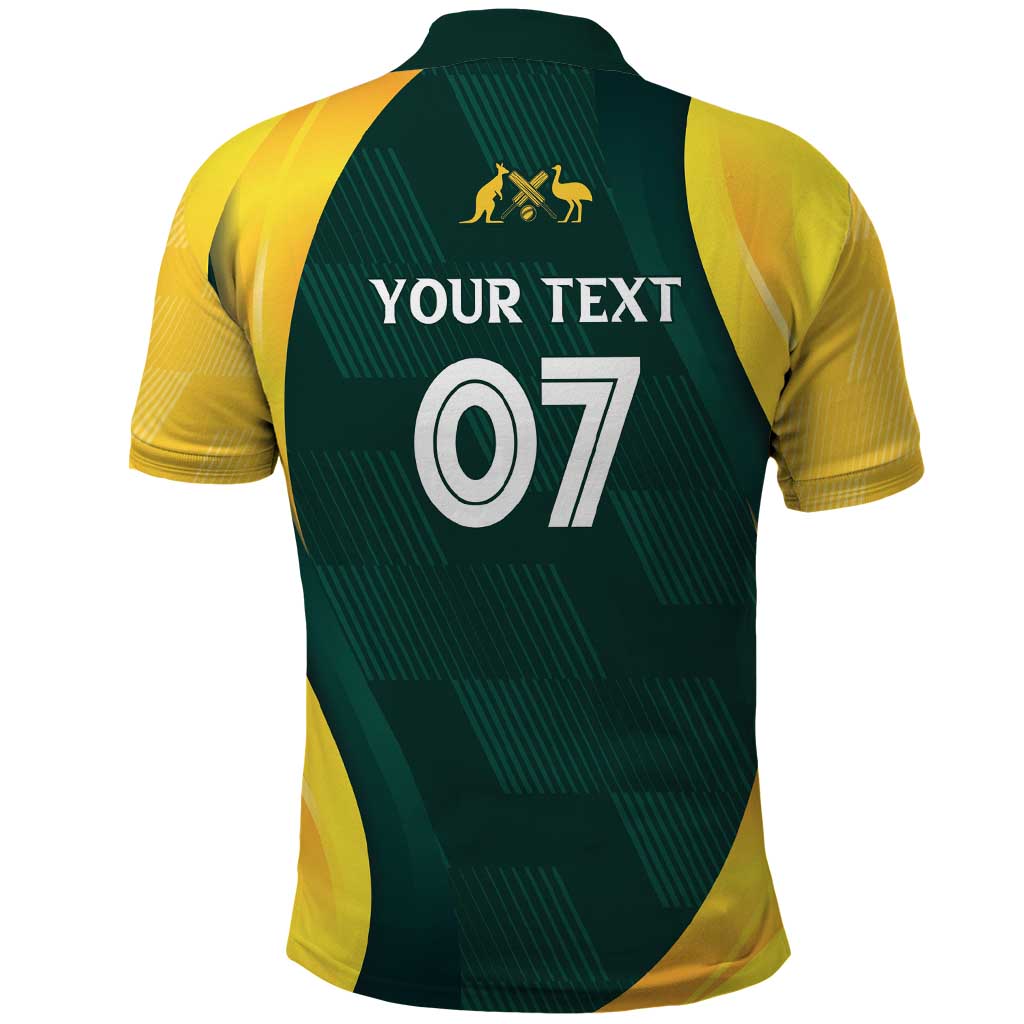 Australia Cricket Custom Polo Shirt GO Aussie - Modern Motif