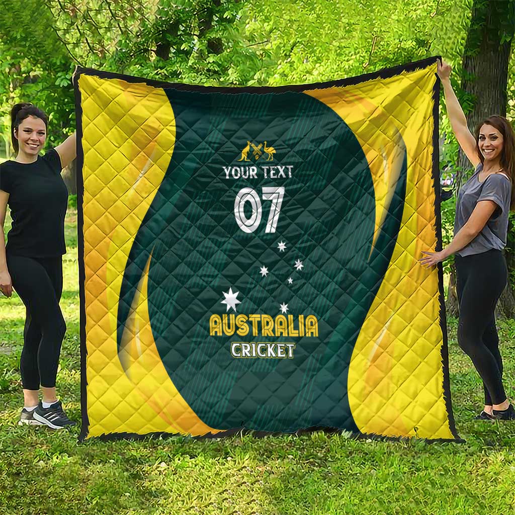 Australia Cricket Custom Quilt GO Aussie - Modern Motif
