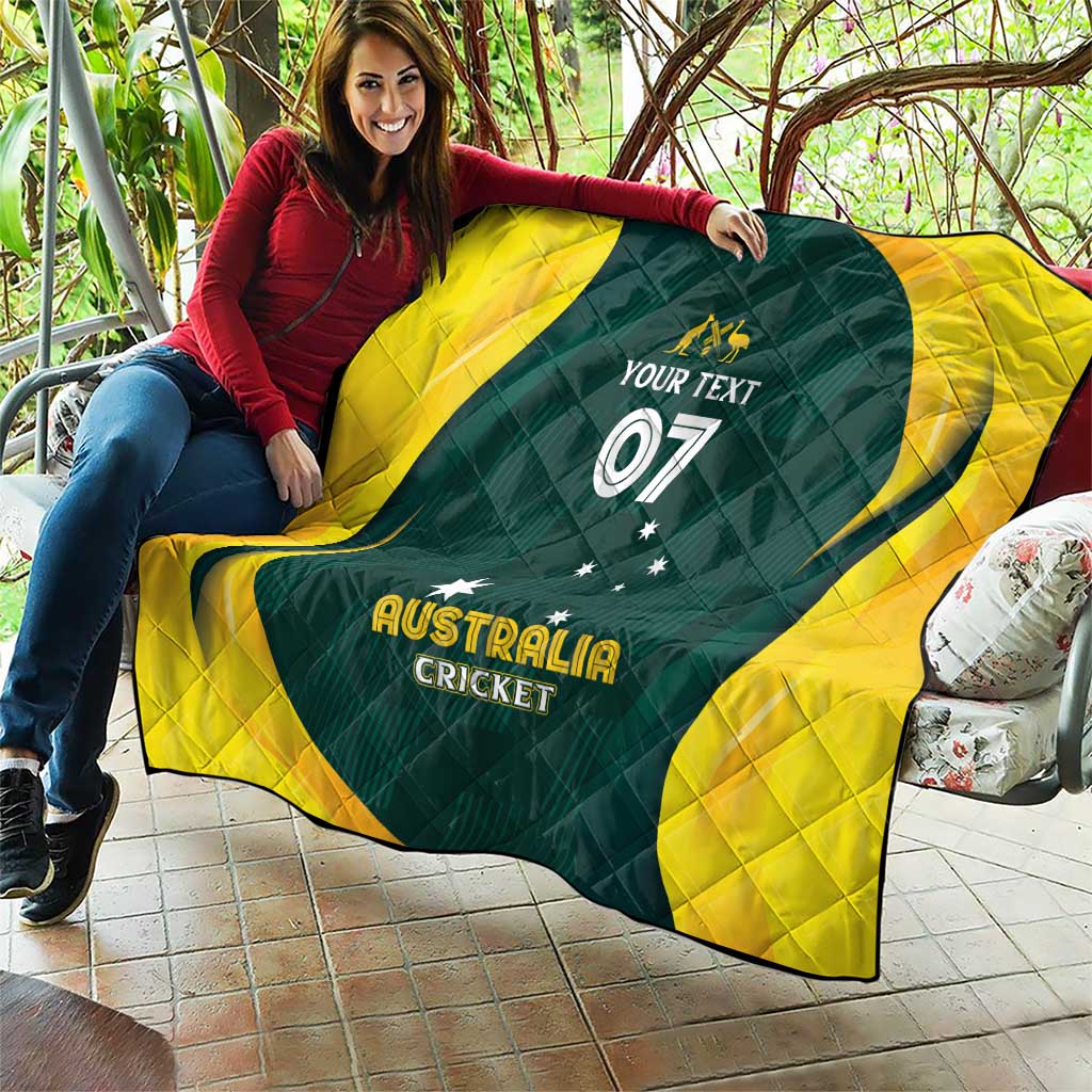 Australia Cricket Custom Quilt GO Aussie - Modern Motif
