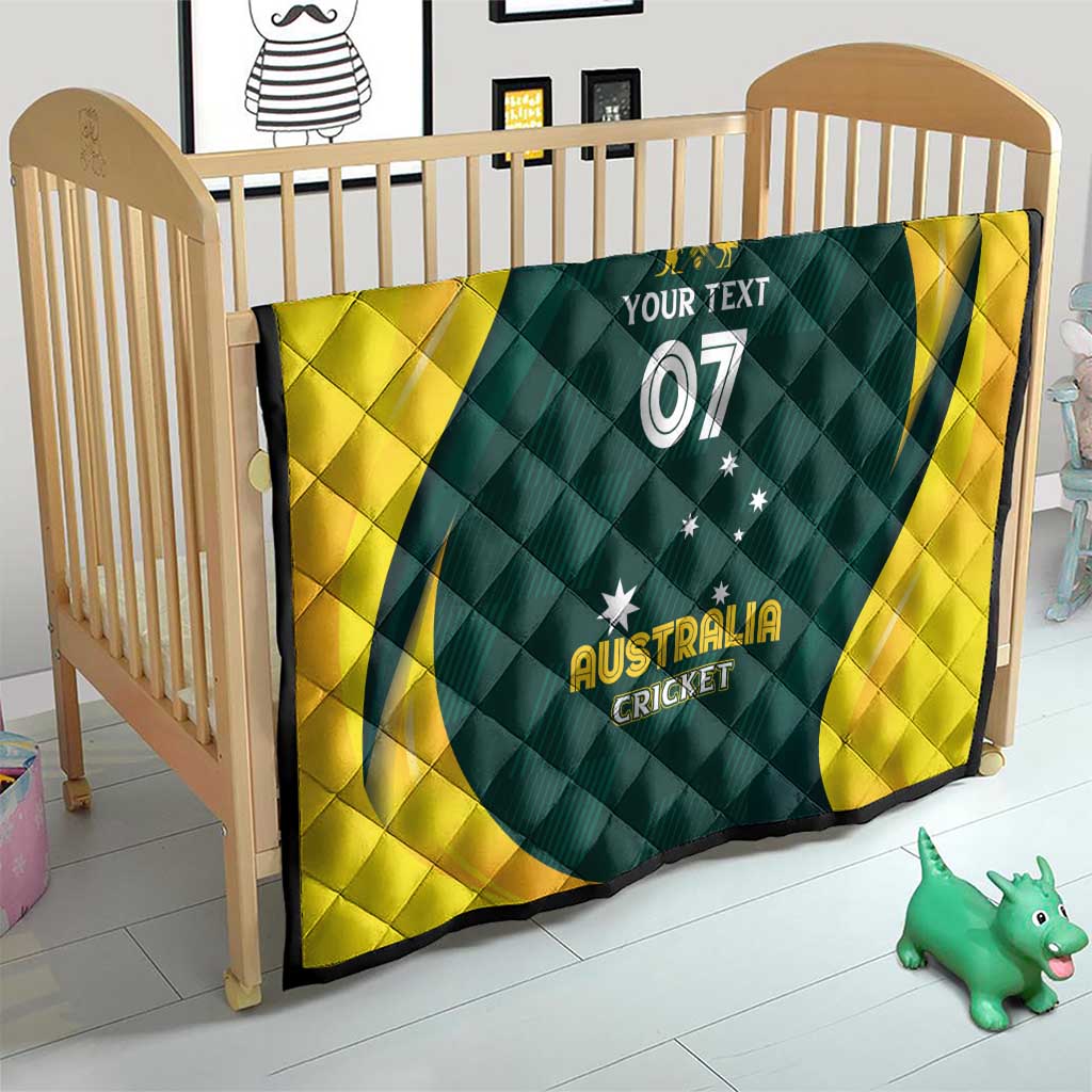 Australia Cricket Custom Quilt GO Aussie - Modern Motif