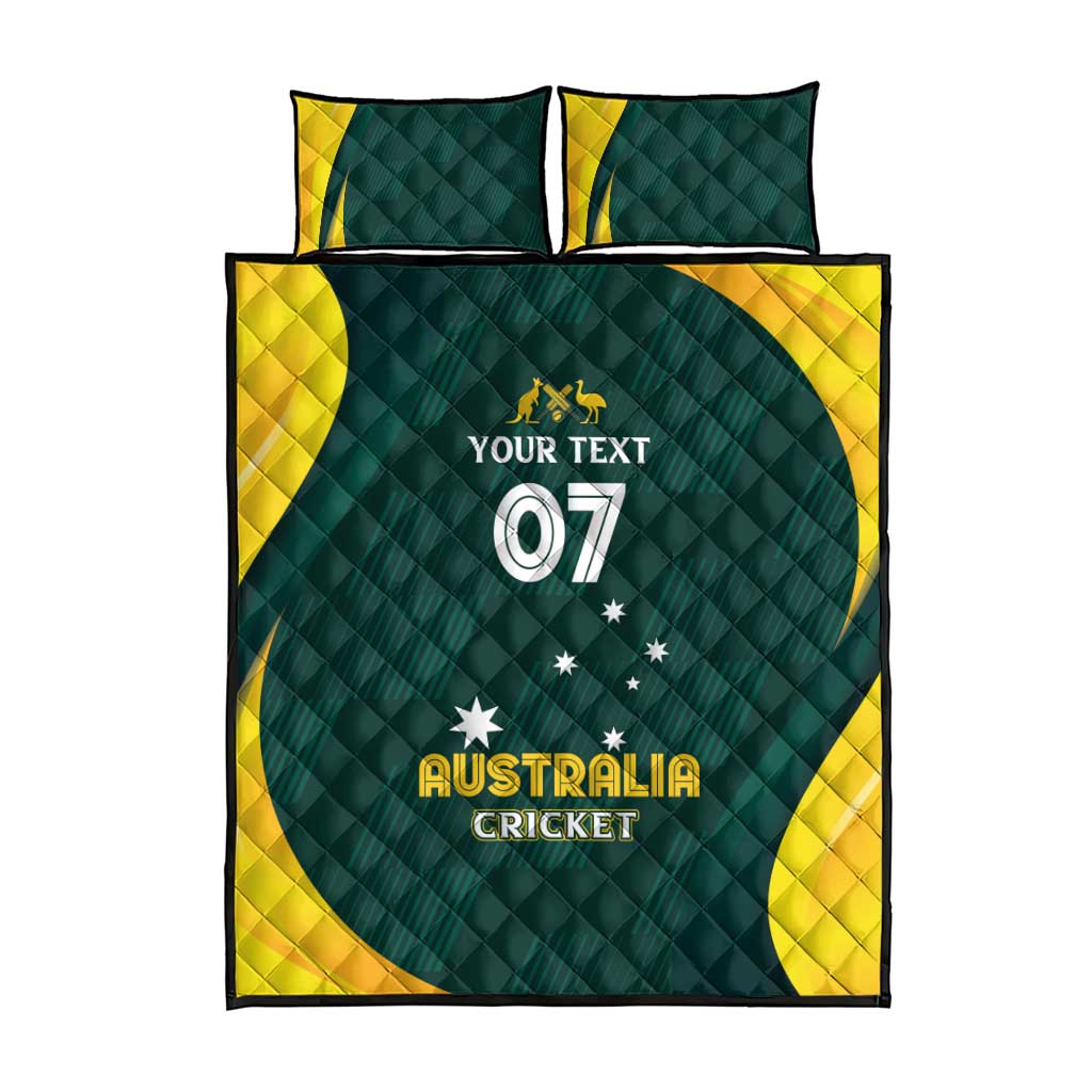 Australia Cricket Custom Quilt Bed Set GO Aussie - Modern Motif