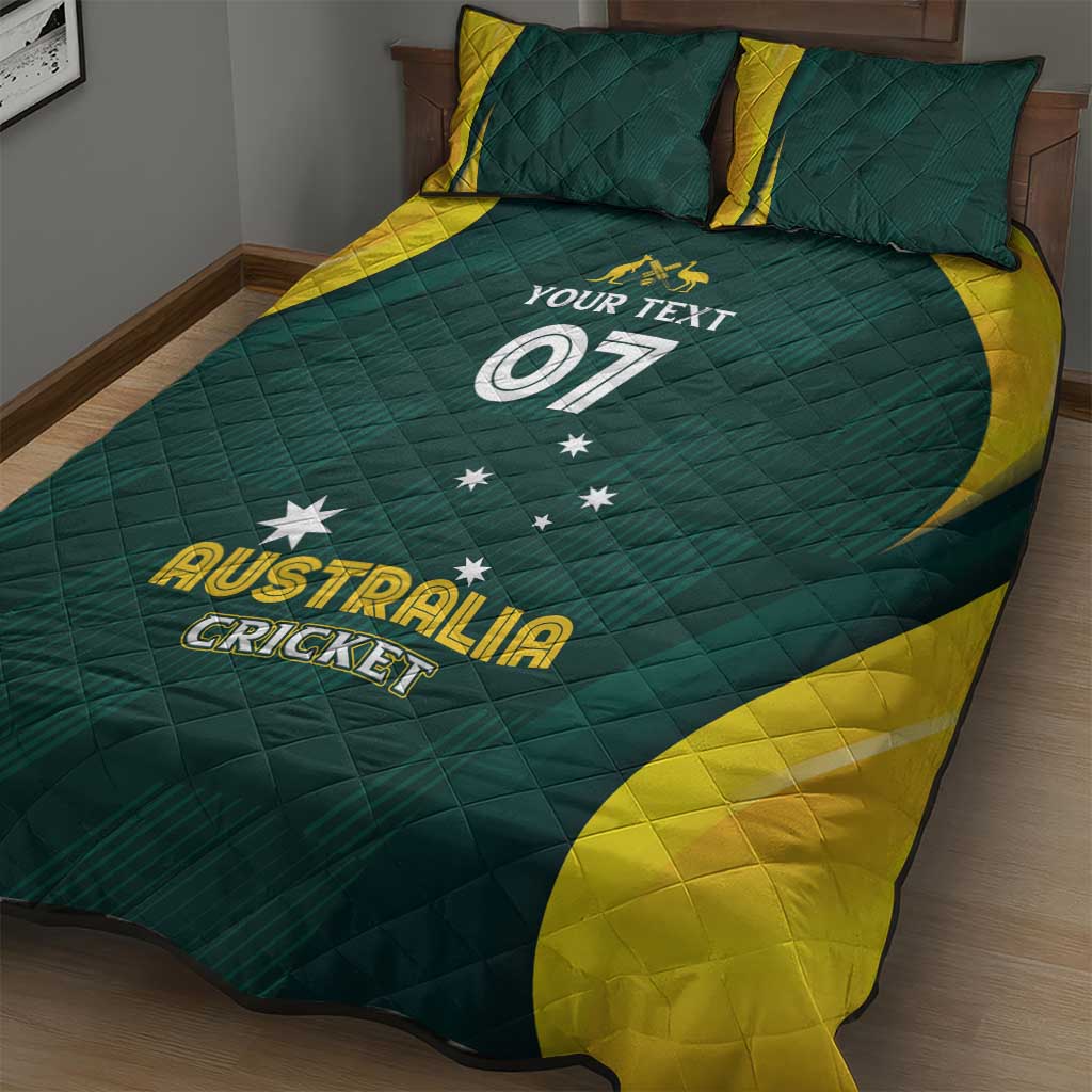 Australia Cricket Custom Quilt Bed Set GO Aussie - Modern Motif