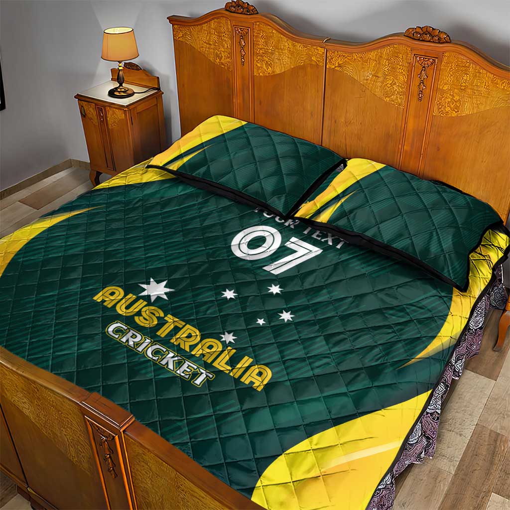 Australia Cricket Custom Quilt Bed Set GO Aussie - Modern Motif
