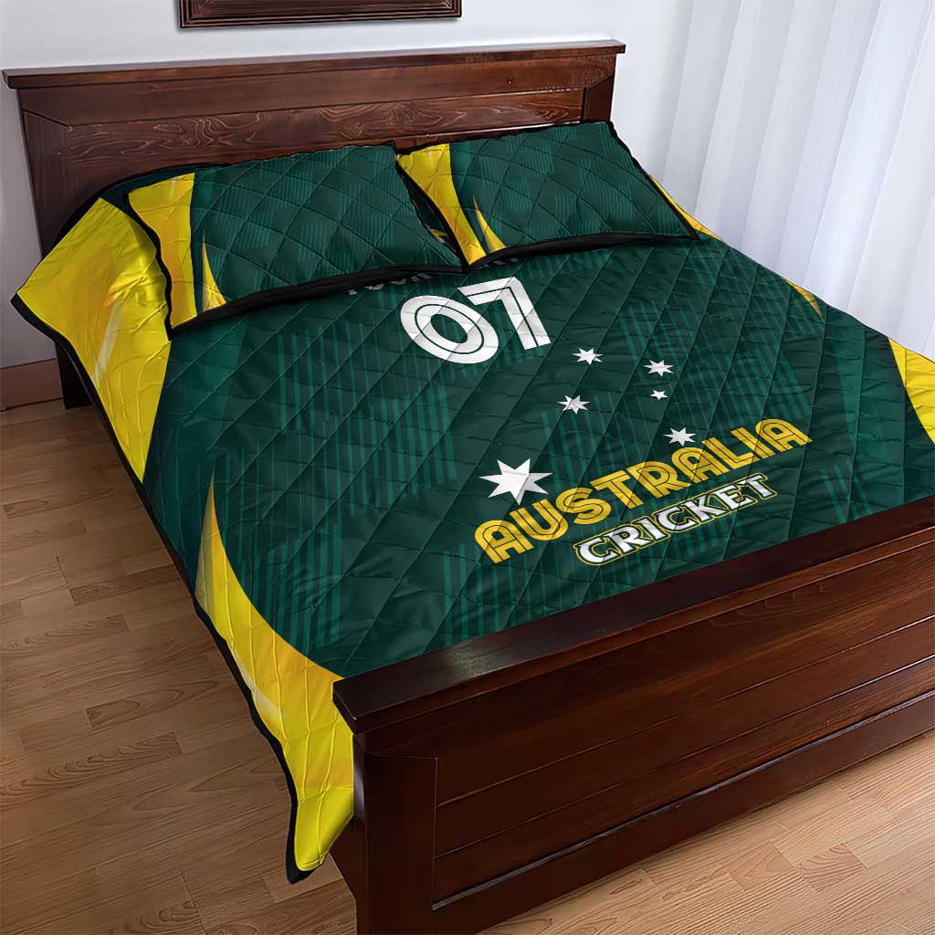 Australia Cricket Custom Quilt Bed Set GO Aussie - Modern Motif