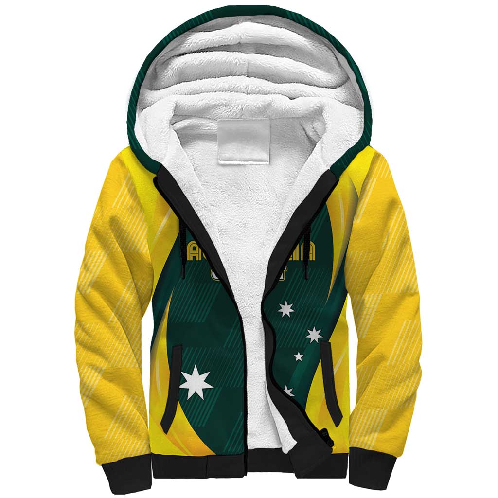 Australia Cricket Custom Sherpa Hoodie GO Aussie - Modern Motif