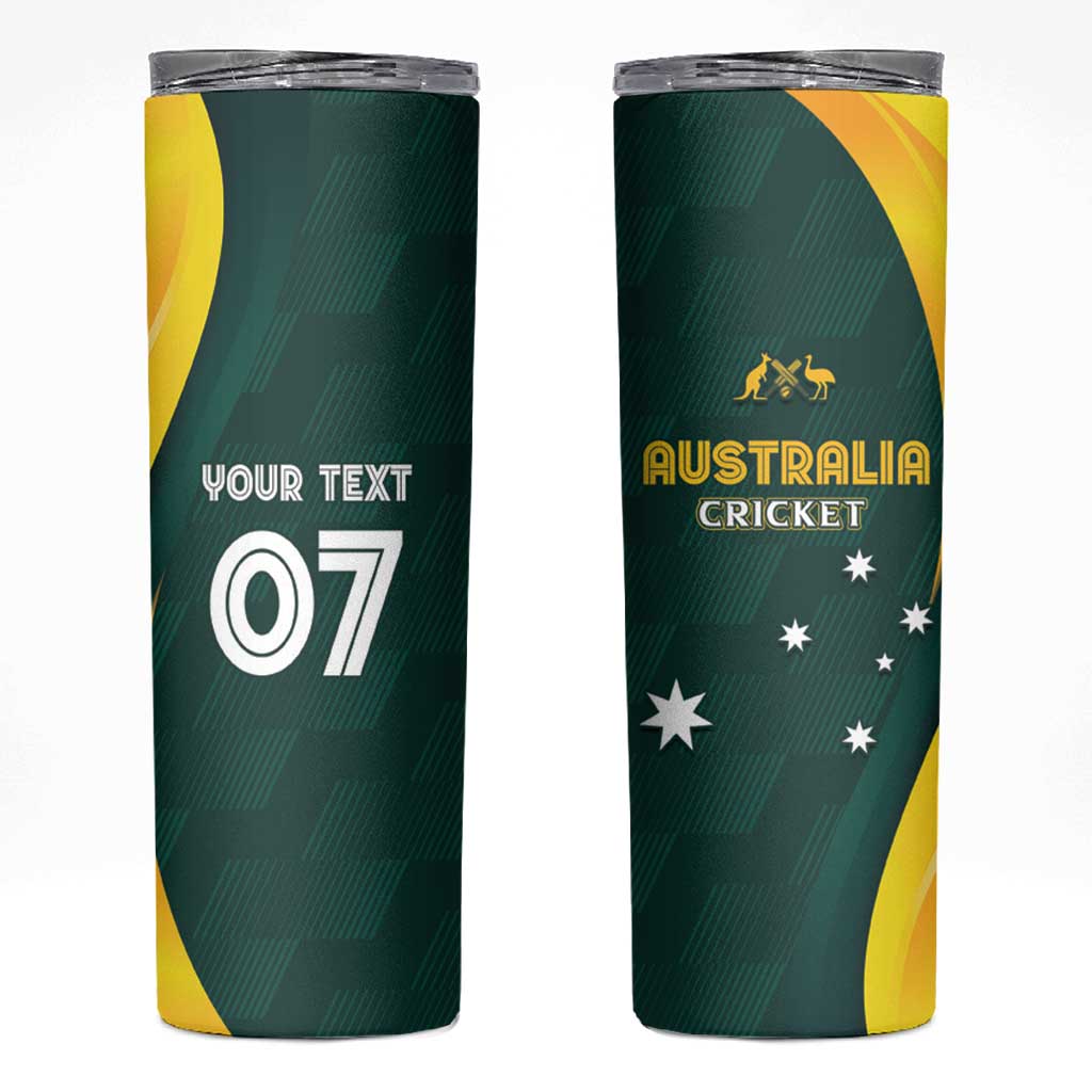 Australia Cricket Custom Skinny Tumbler GO Aussie - Modern Motif