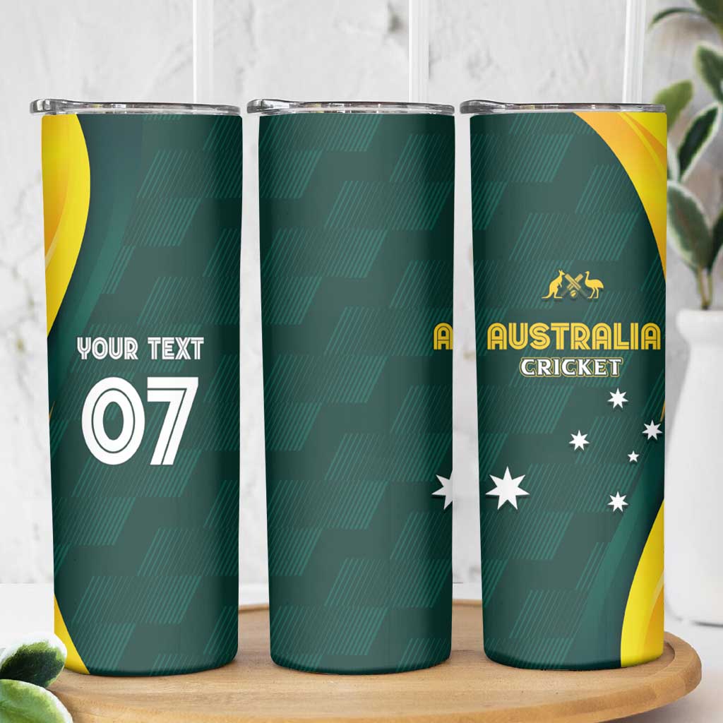Australia Cricket Custom Skinny Tumbler GO Aussie - Modern Motif