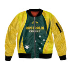 Australia Cricket Custom Sleeve Zip Bomber Jacket GO Aussie - Modern Motif