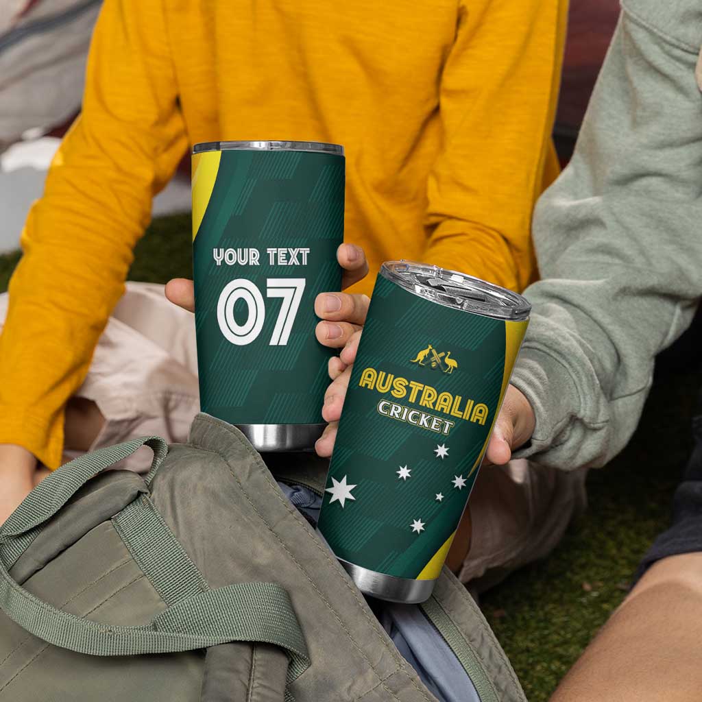 Australia Cricket Custom Tumbler Cup GO Aussie - Modern Motif