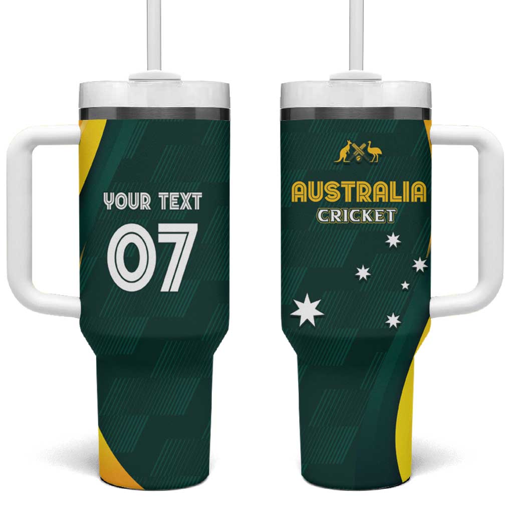 Australia Cricket Custom Tumbler With Handle GO Aussie - Modern Motif