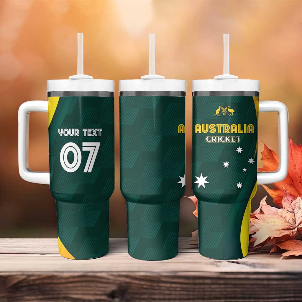 Australia Cricket Custom Tumbler With Handle GO Aussie - Modern Motif