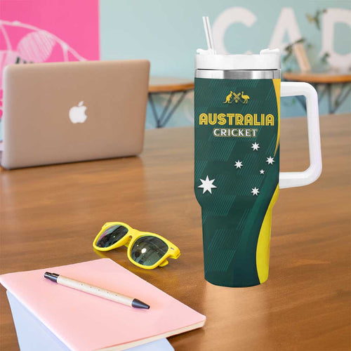Australia Cricket Custom Tumbler With Handle GO Aussie - Modern Motif