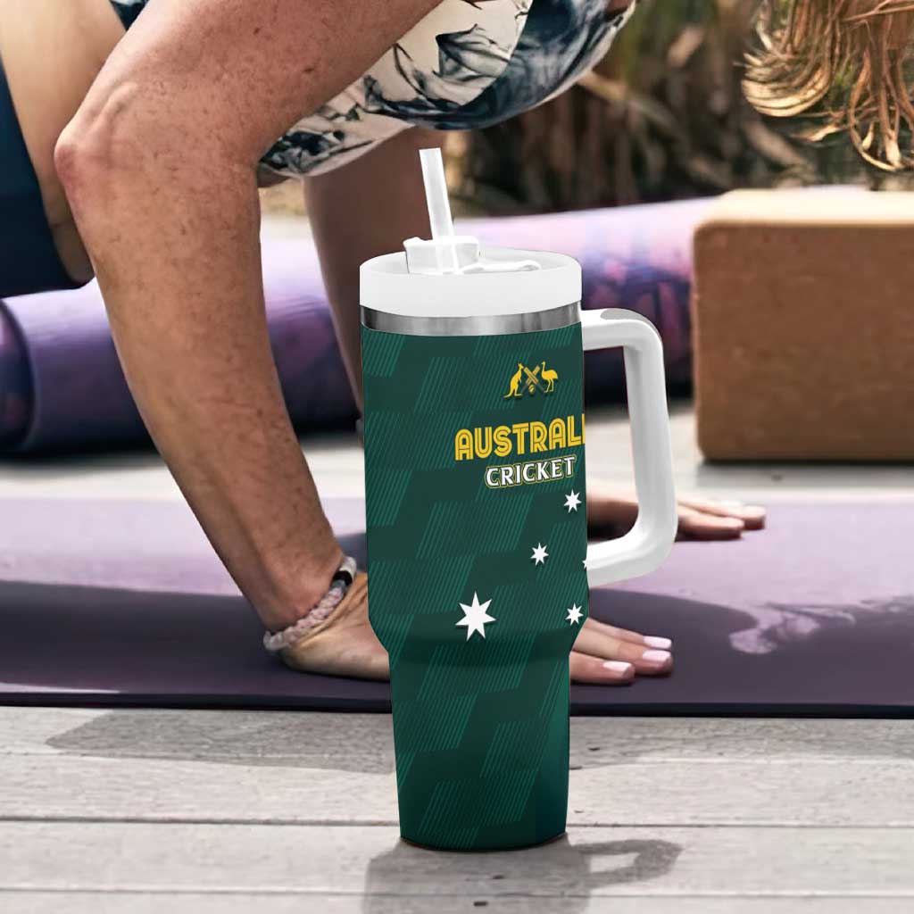 Australia Cricket Custom Tumbler With Handle GO Aussie - Modern Motif