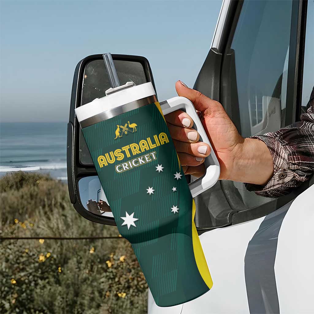 Australia Cricket Custom Tumbler With Handle GO Aussie - Modern Motif