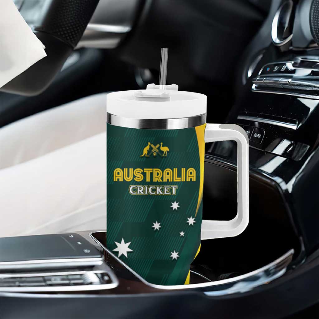 Australia Cricket Custom Tumbler With Handle GO Aussie - Modern Motif