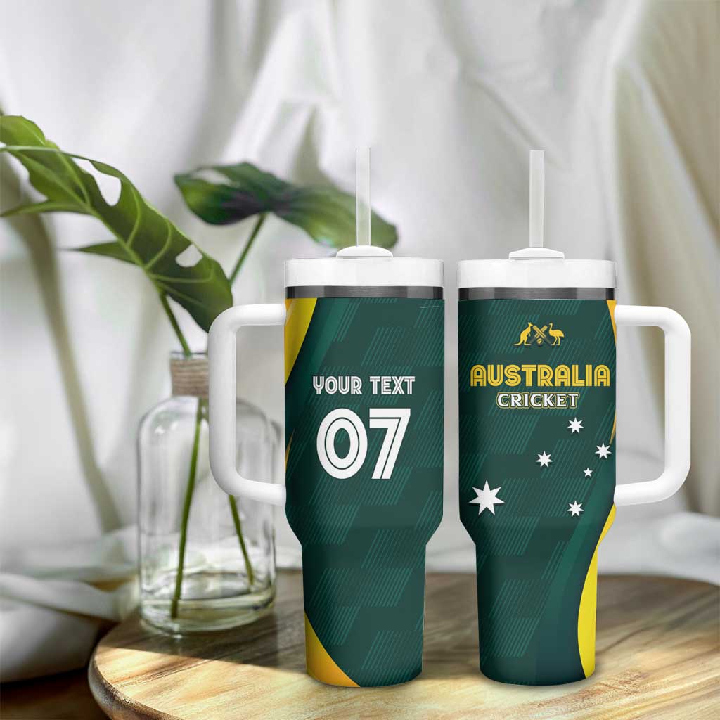 Australia Cricket Custom Tumbler With Handle GO Aussie - Modern Motif