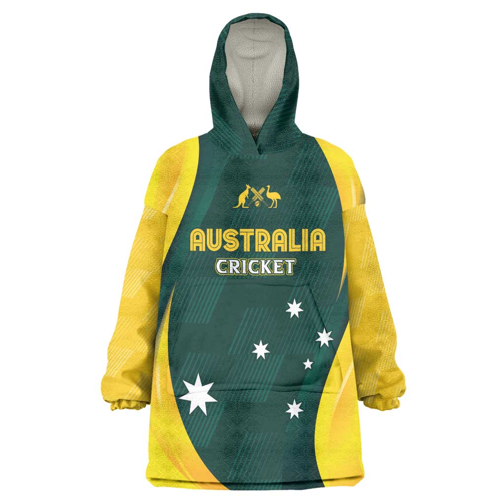Australia Cricket Custom Wearable Blanket Hoodie GO Aussie - Modern Motif