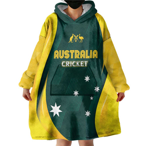 Australia Cricket Custom Wearable Blanket Hoodie GO Aussie - Modern Motif