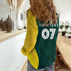 Australia Cricket Custom Women Casual Shirt GO Aussie - Modern Motif