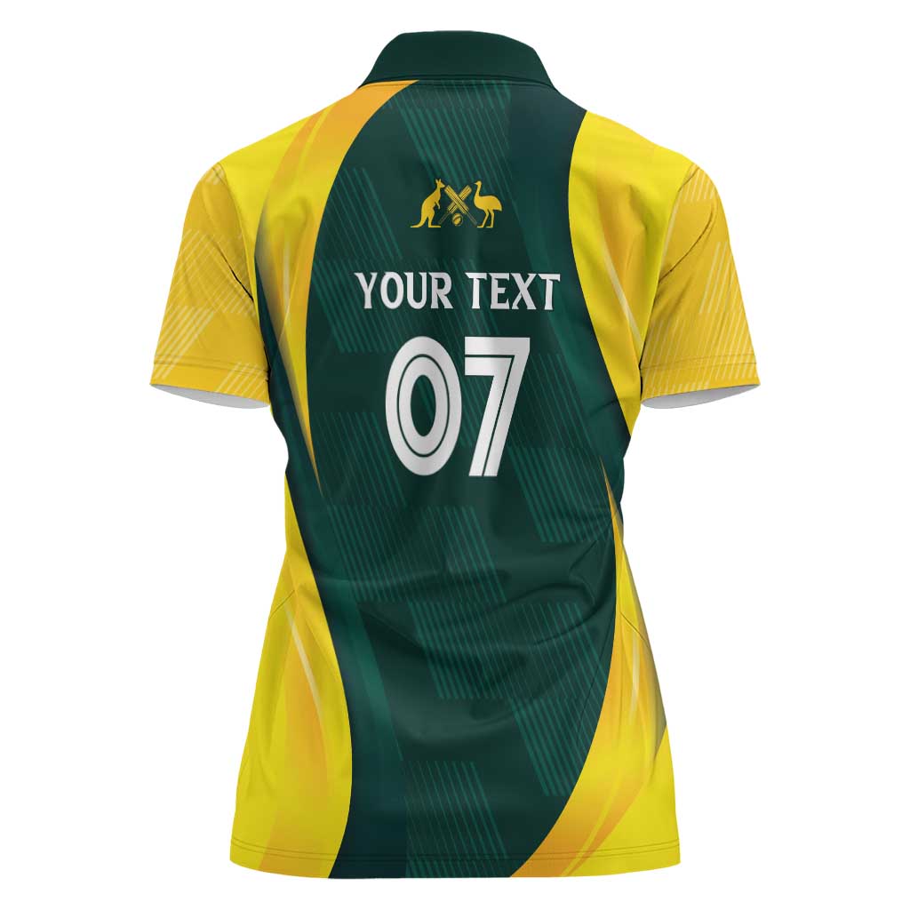 Australia Cricket Custom Women Polo Shirt GO Aussie - Modern Motif