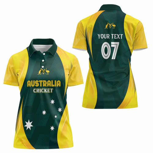 Australia Cricket Custom Women Polo Shirt GO Aussie - Modern Motif