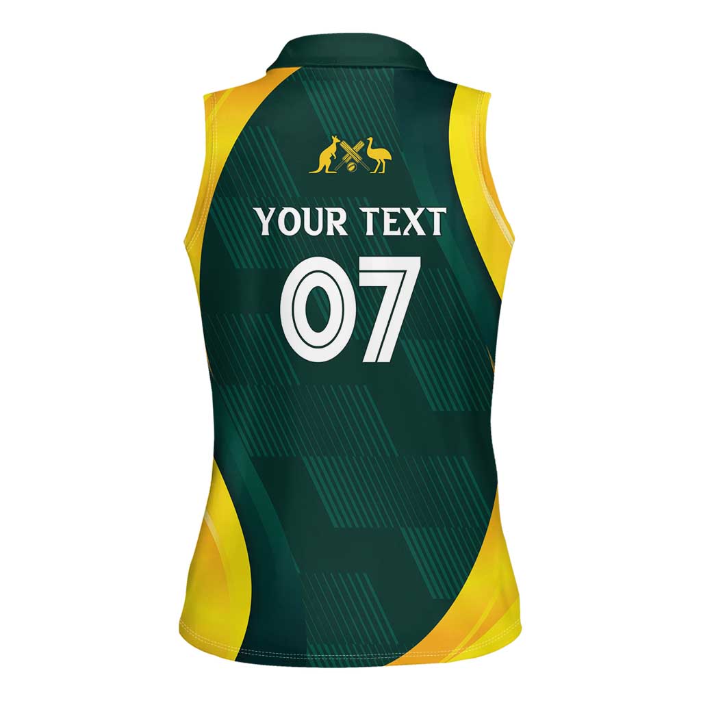 Australia Cricket Custom Women Sleeveless Polo Shirt GO Aussie - Modern Motif