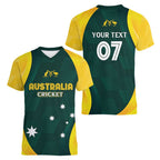 Australia Cricket Custom Women V-Neck T-Shirt GO Aussie - Modern Motif